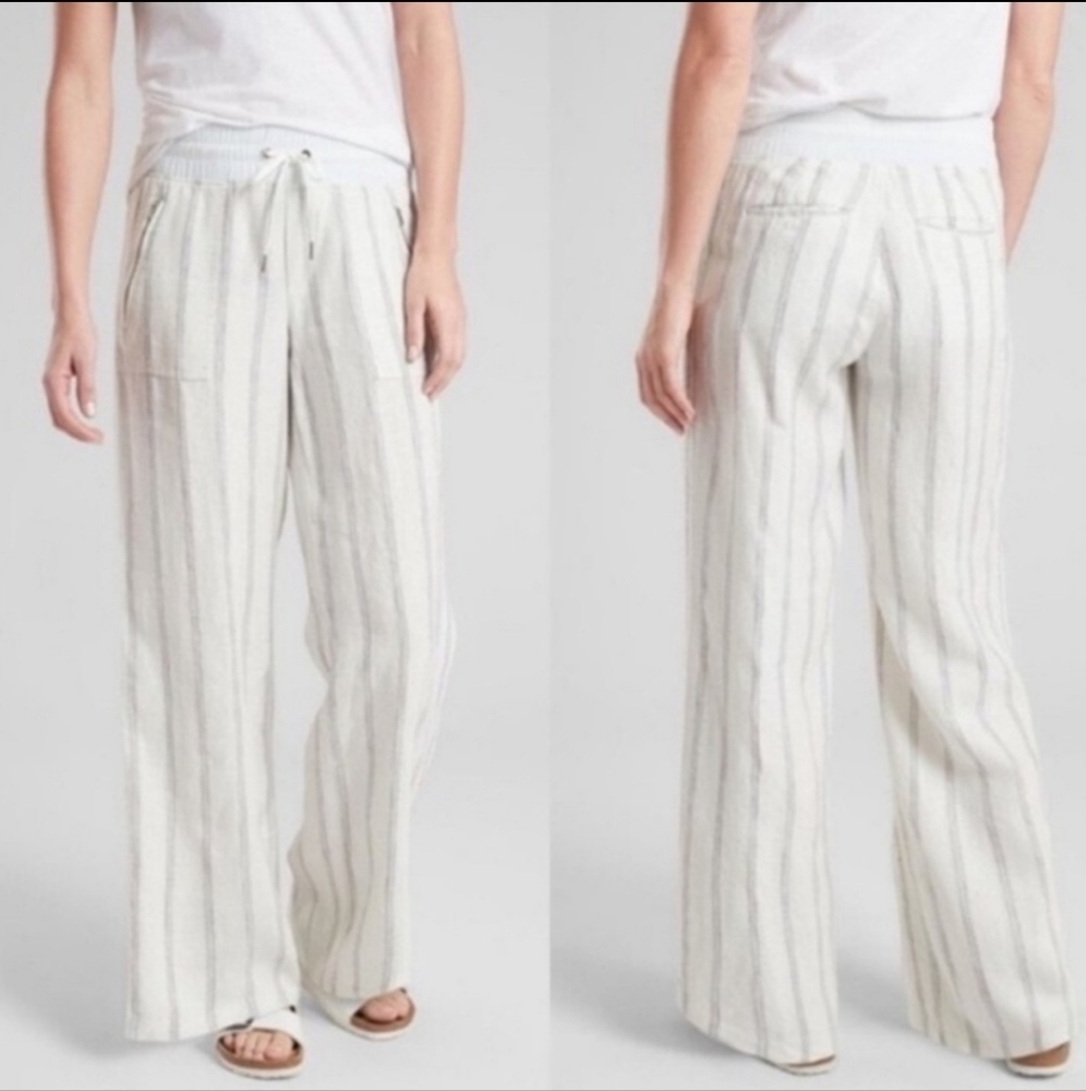 Athleta Striped Cabo Linen Pants